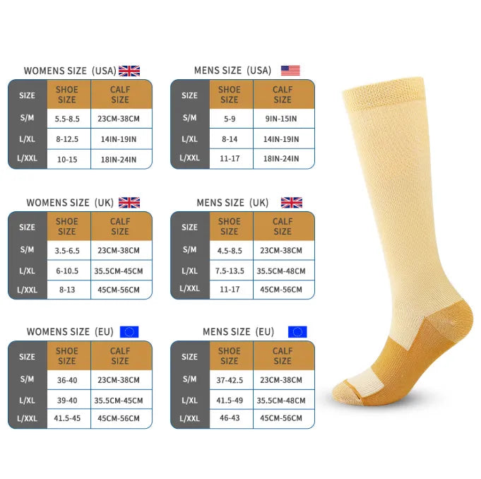 Compression Copper Socks | 1200 Pieces Bulk Set